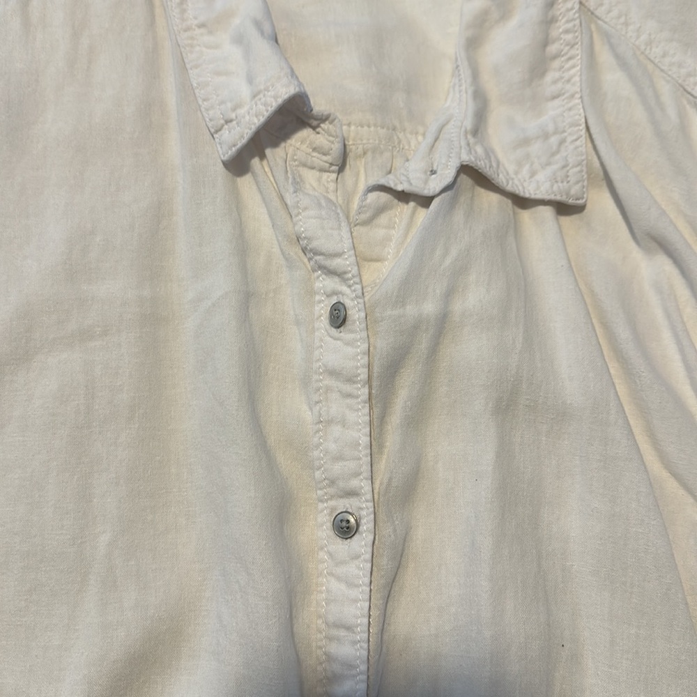 Carlson linen blend button up white shirt - Picture 5 of 6